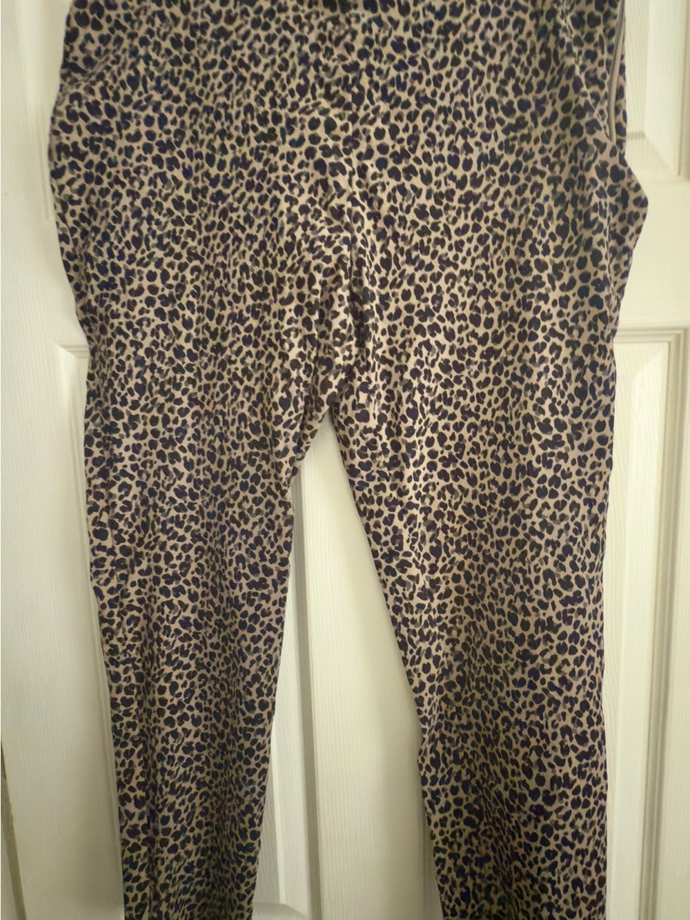 Leopard Print Stretch ankle pants - Taupe and Black